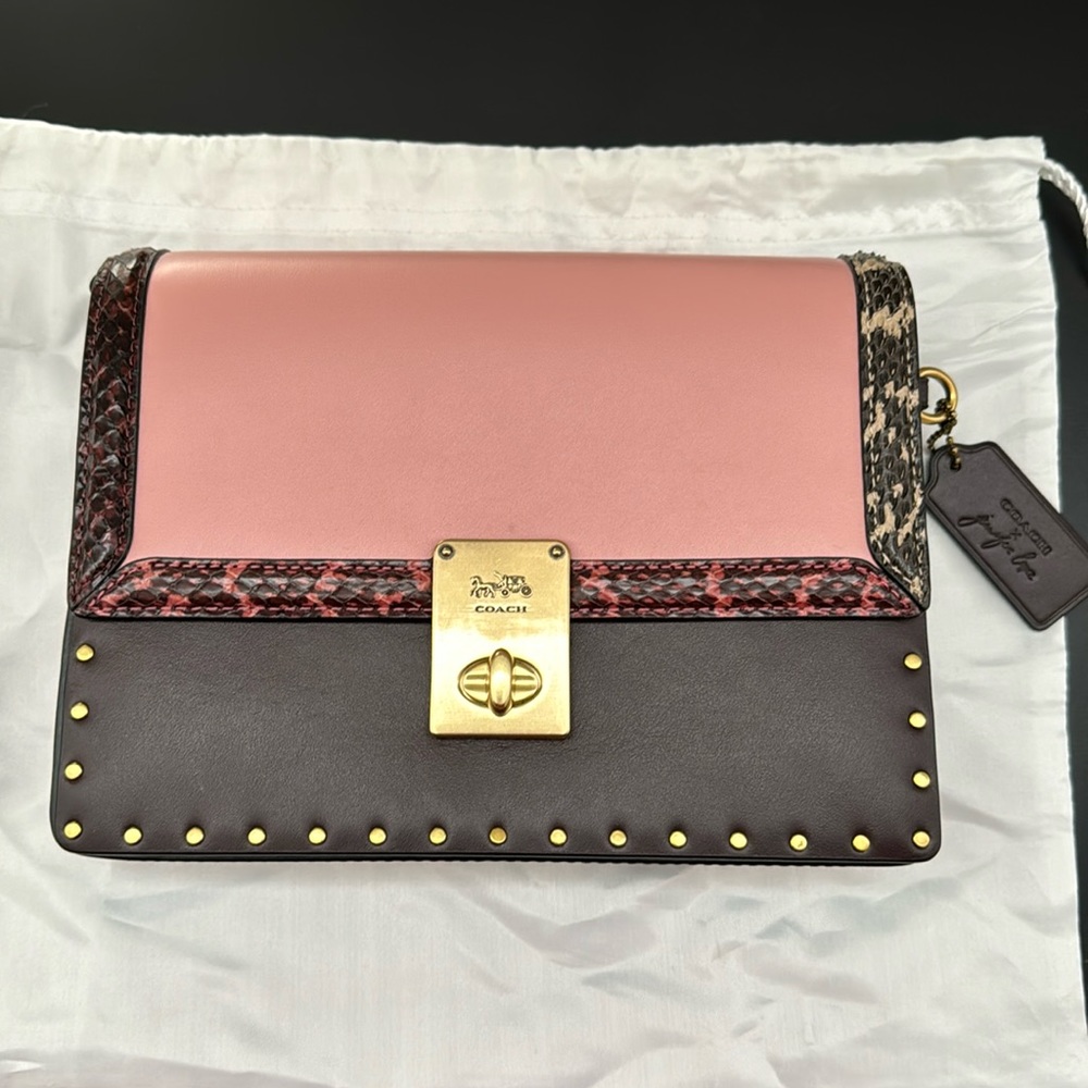 Pink and Brown/Multicolored JLO Coach Collection Purse